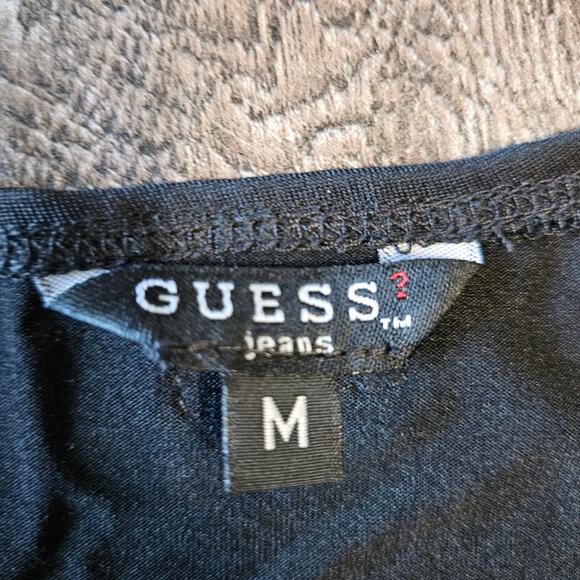 GUESS Slip Dress Black Nightie Womens V-Neck Sleeveless Mini Stretch Club Y2K M - Picture 9 of 10
